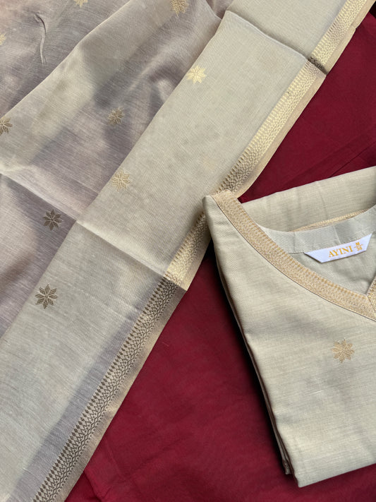White Tissue Silk 2 pcs Set