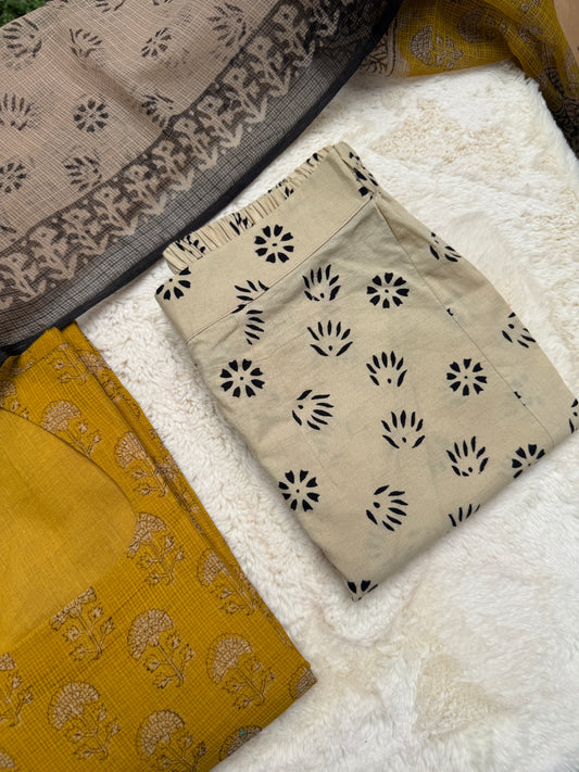 Mustard yellow kota 3 pcs Set