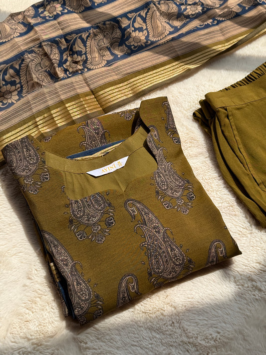 Mustard yellow Chandari 3 pcs Set