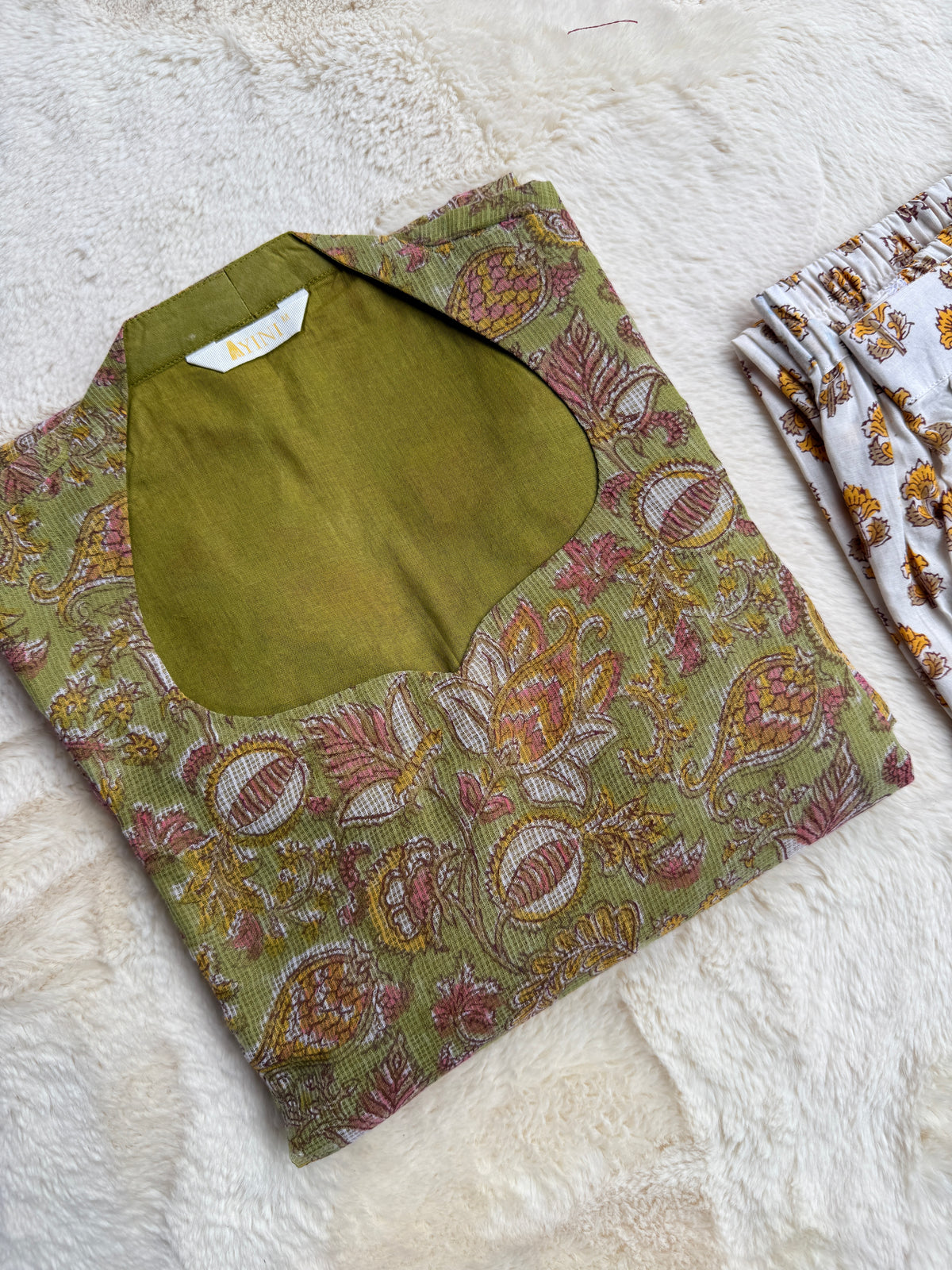 Green Floral blue kota 3 pcs Set