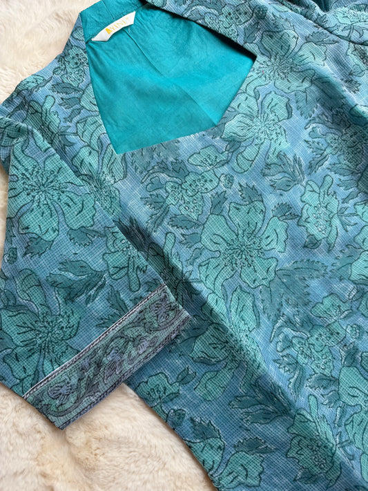 Coral floral blue kota 3 pcs Set