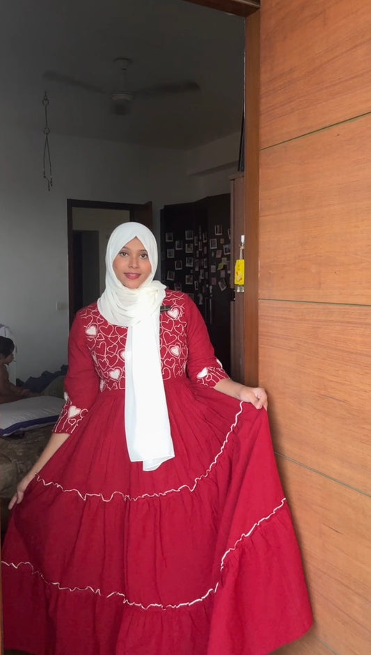 Red Velvet Ruffle Tier Maxi