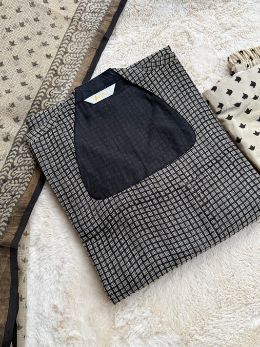 Black checks kota 3 pcs Set
