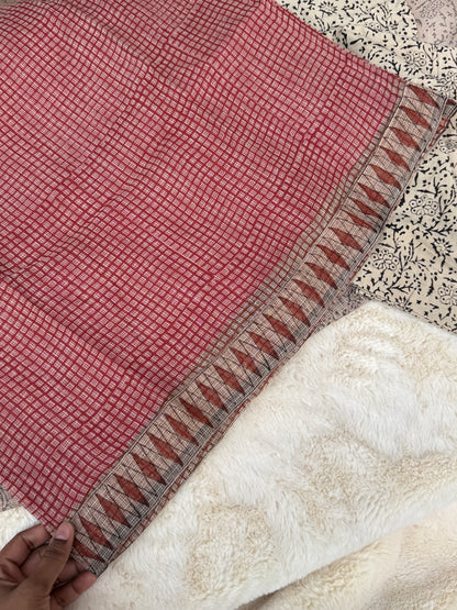Red checks kota 3 pcs Set