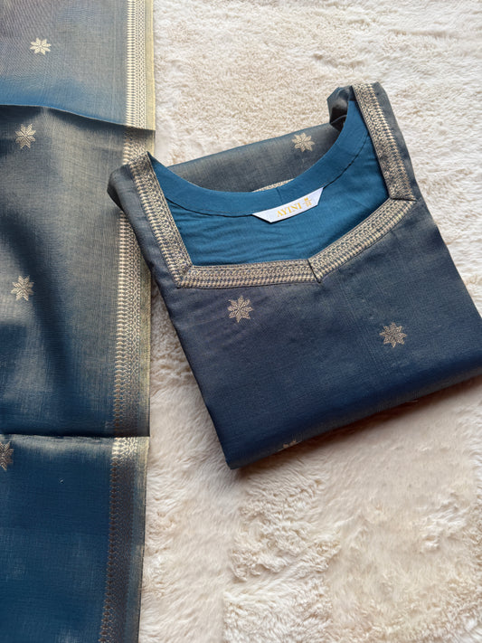 Blue Tissue Silk 2 pcs Set