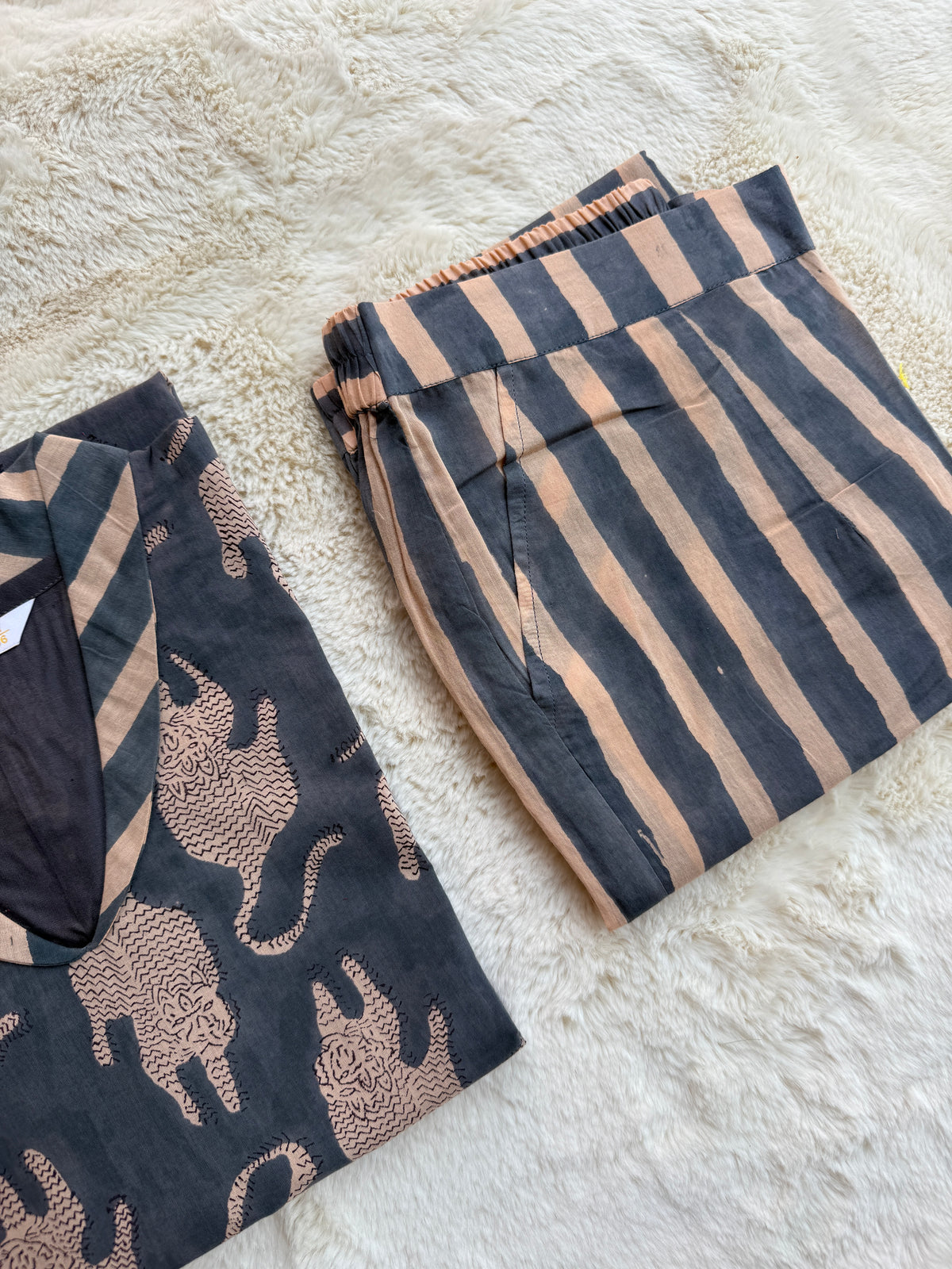 Animal Hand block Print Co-ord sets