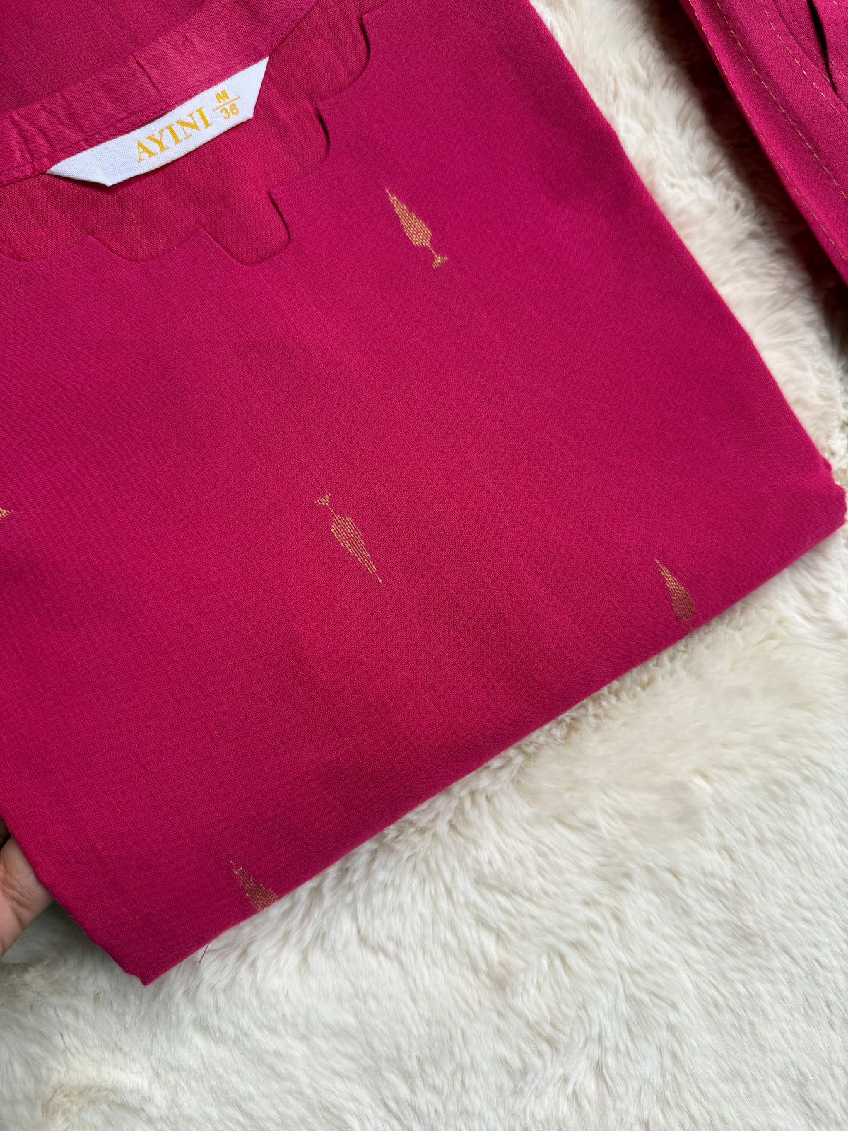 Handloom cotton Butta Pink 3 pcs Set