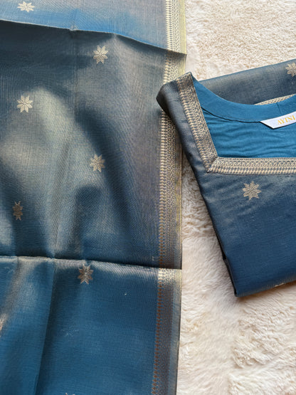Blue Tissue Silk 2 pcs Set