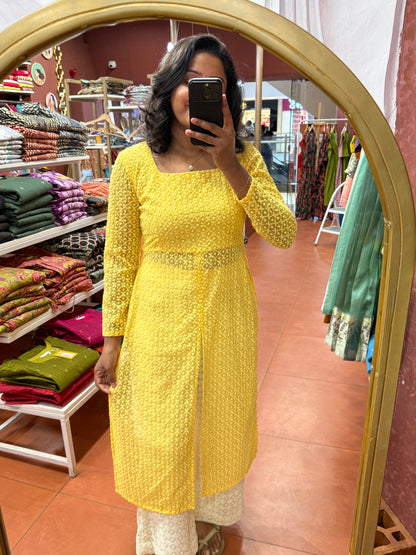 Yellow Chikankari 2 pcs Set