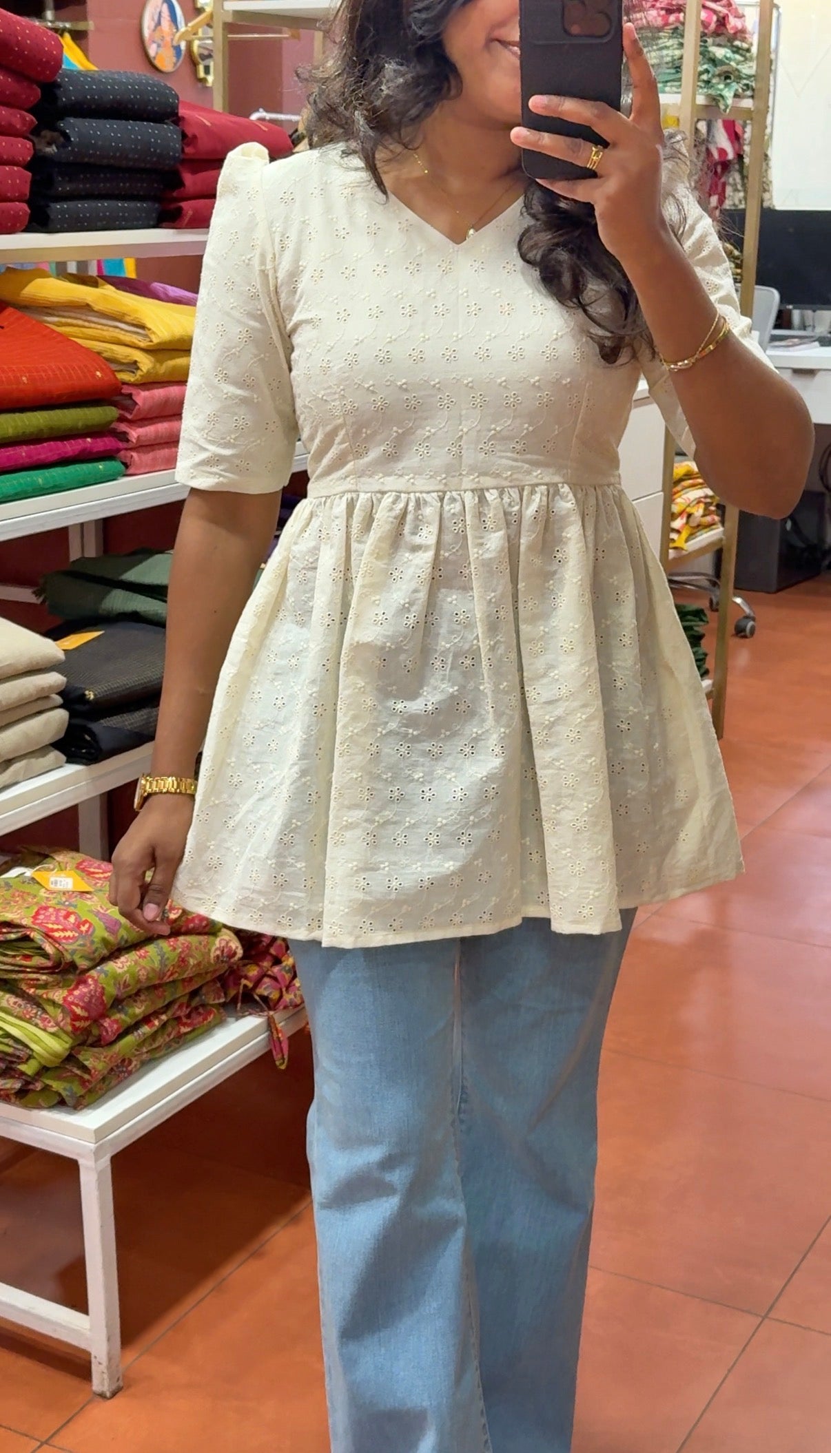 Hakoba Peplum Top