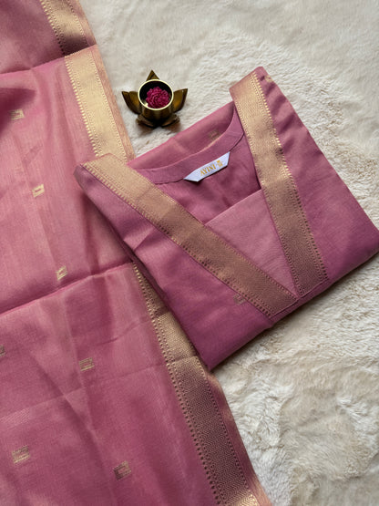 Pink Tissue Silk 2 pcs Set