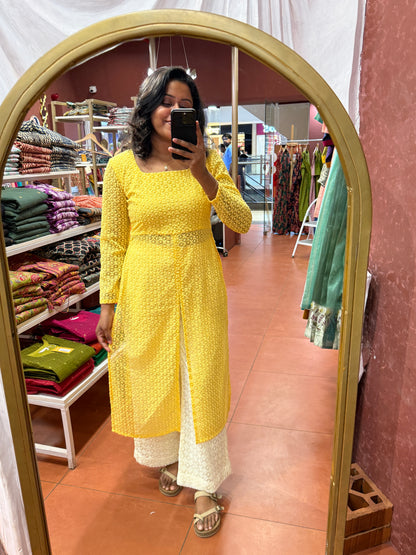 Yellow Chikankari 2 pcs Set