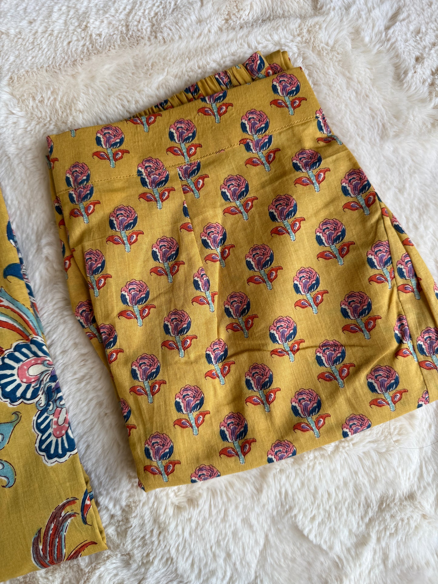 Mustard Yellow Floral Drift Co-ord Sets