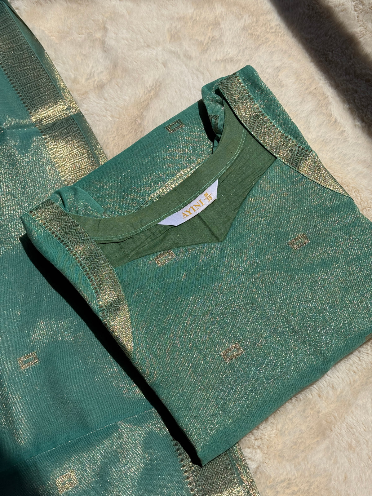 Green Tissue Silk 2 pcs Set