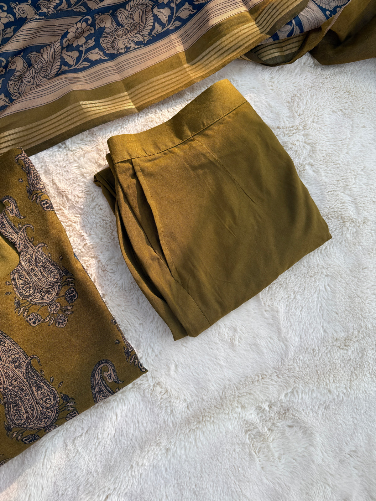 Mustard yellow Chandari 3 pcs Set