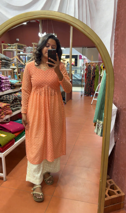 Orange Chikankari 2 pcs Set