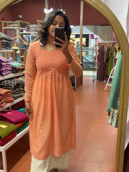 Orange Chikankari 2 pcs Set