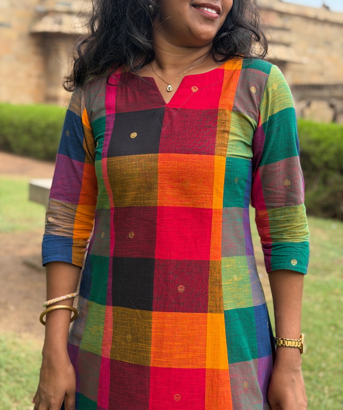 Madras Checks with Butta Cotton A-line Co ords
