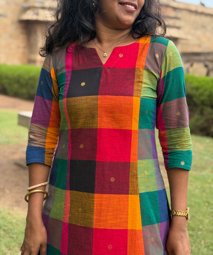 Madras Checks with Butta Cotton A-line Co ords