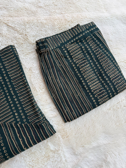 Dark Forest Teal Cotton A-line Co ords