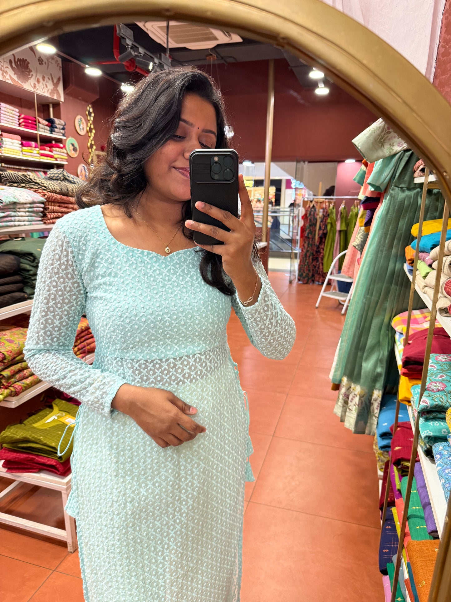 Mint Blue Bloom Chikankari 2 pcs Set