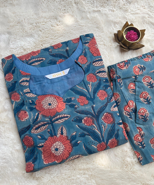 Floral Hand block Print Co-ord sets