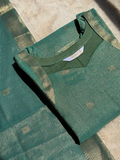 Green Tissue Silk 2 pcs Set