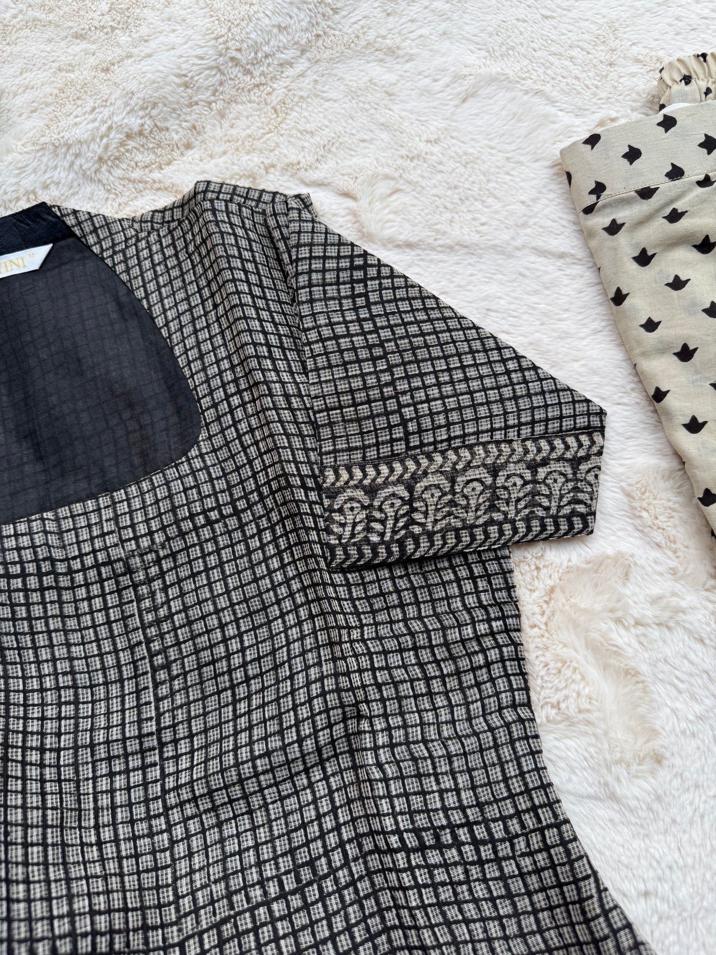 Black checks kota 3 pcs Set