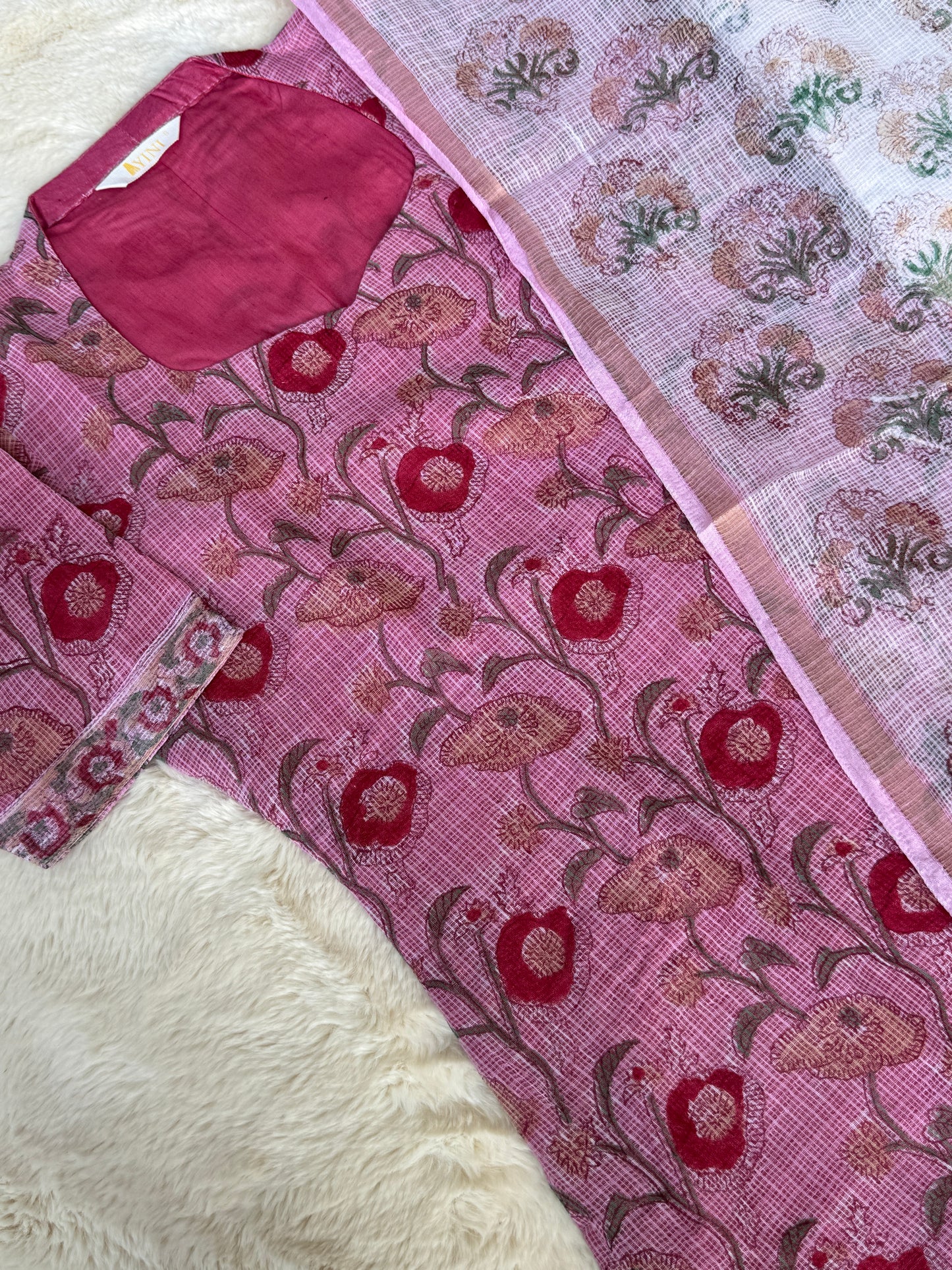 Floral Pink kota 3 pcs Set