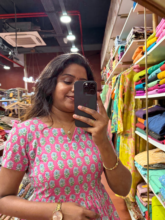 Pink Bloom Peplum Top