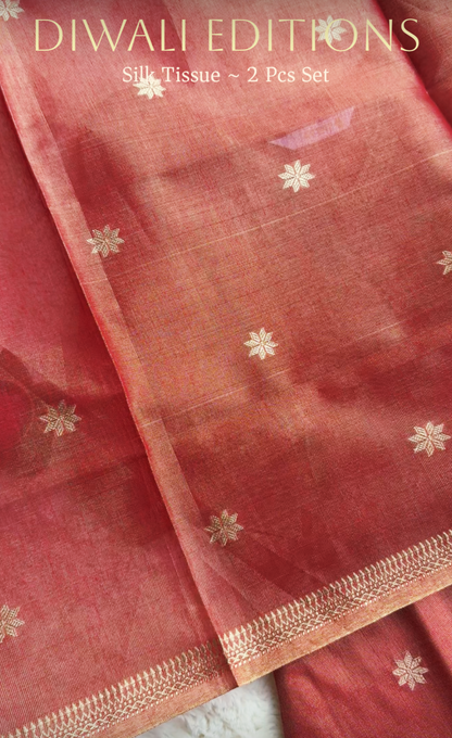 Rust orange Tissue Silk 2 pcs Set
