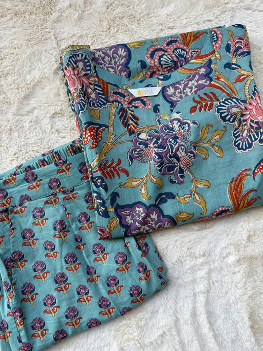Aqua Bloom Co-ord Sets
