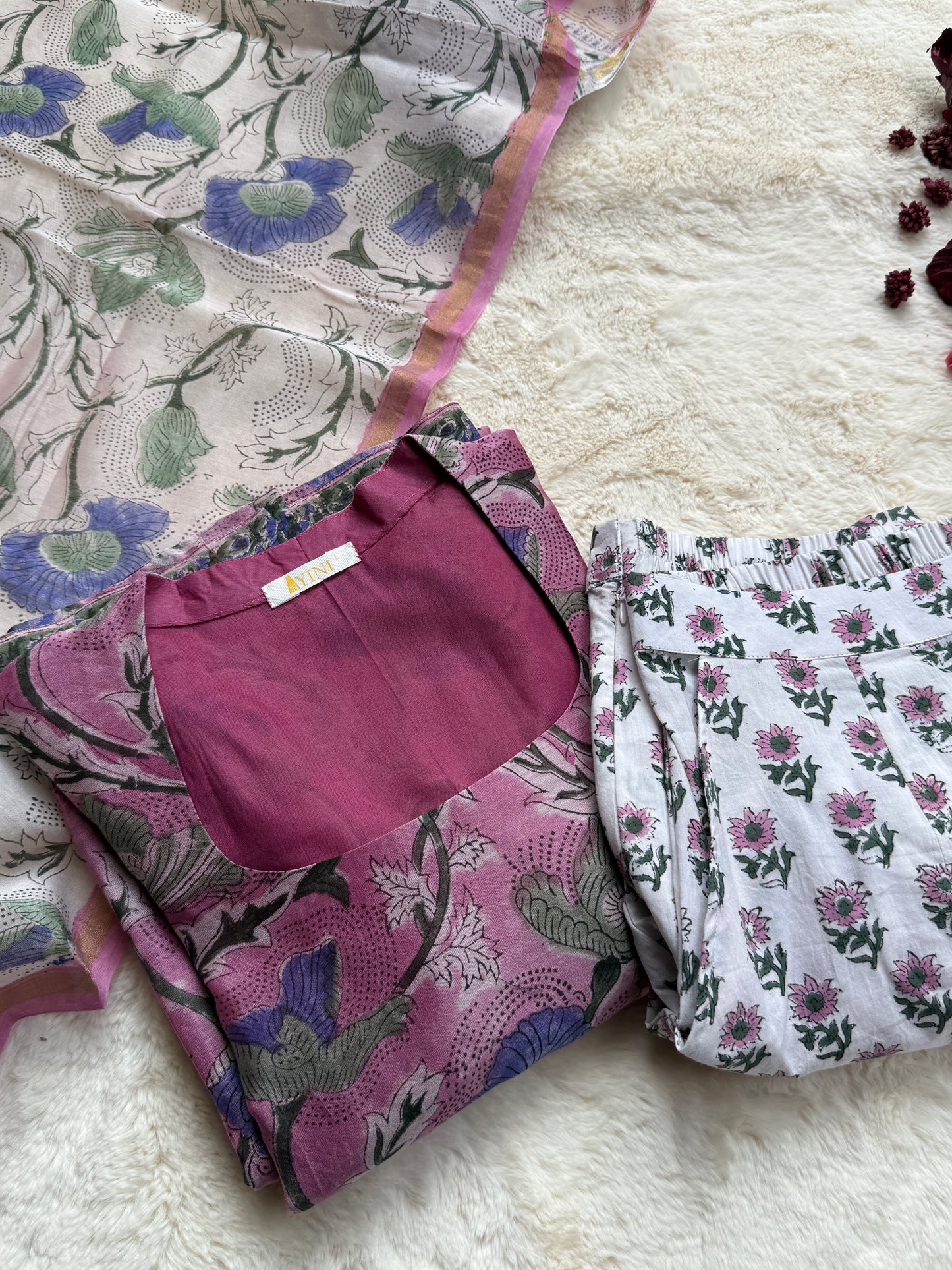 Floral Chanderi 3 pcs Set