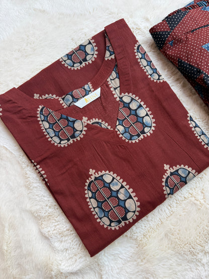 Maroon Printed Co-ord Sets