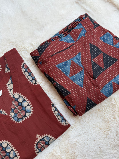Maroon Printed Co-ord Sets