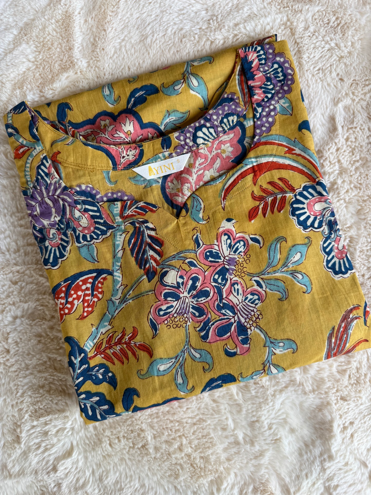 Mustard Yellow Floral Drift Co-ord Sets