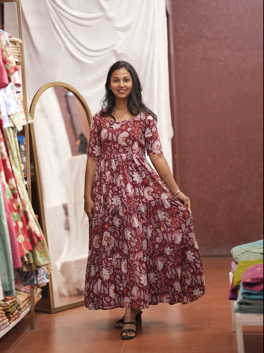 Block print- 3 tier Maxi