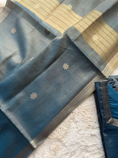 Blue Tissue Silk 2 pcs Set
