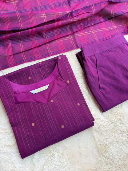 Jamun Weave Handloom 
 cotton 3 pcs Set