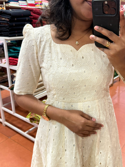White Hakoba Dress Pure Cotton