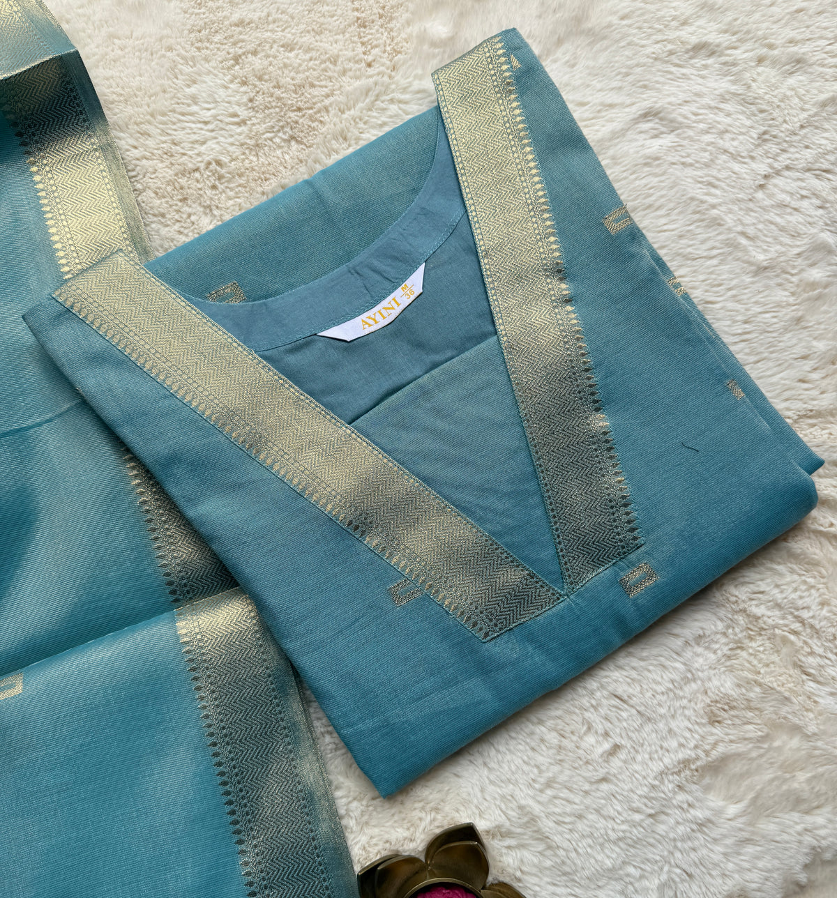Blue Tissue Silk 2 pcs Set
