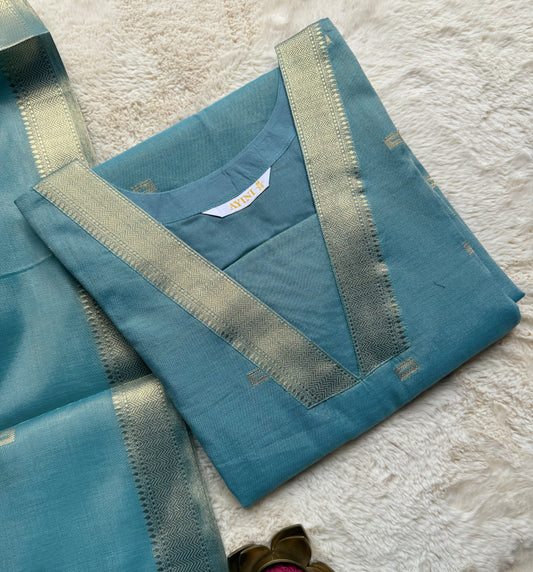 Blue Tissue Silk 2 pcs Set