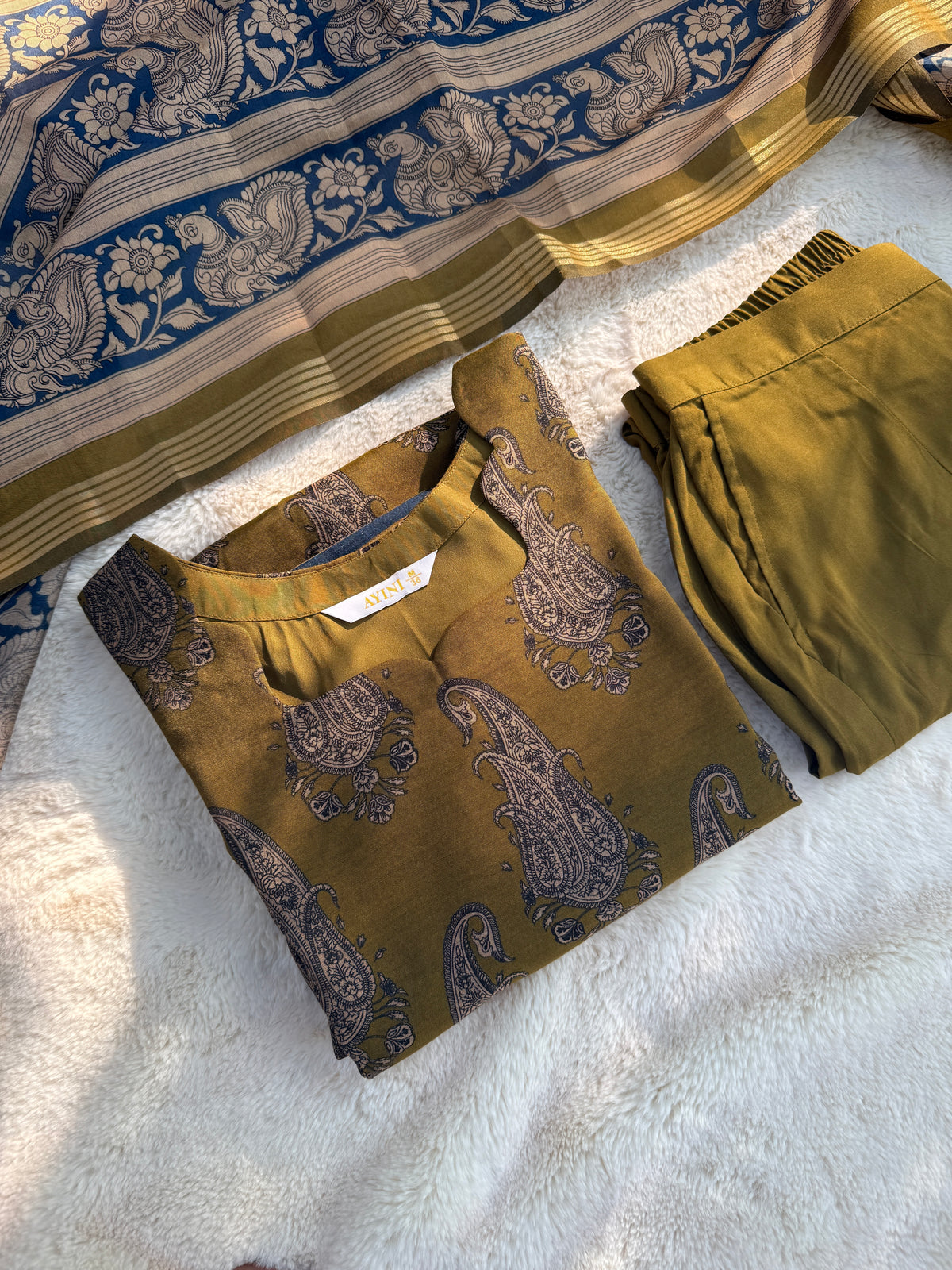 Mustard yellow Chandari 3 pcs Set