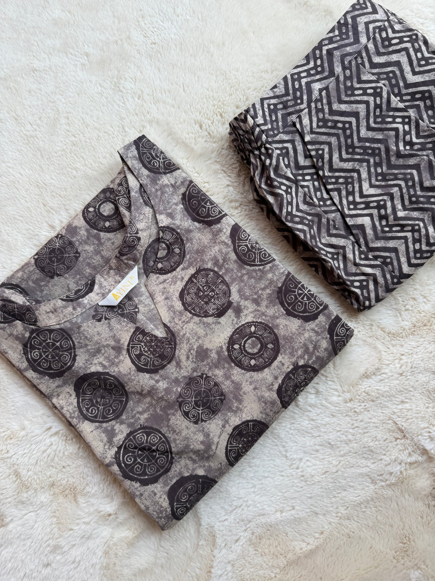Greyish Polka print Co-ord Sets