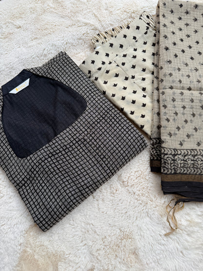 Black checks kota 3 pcs Set