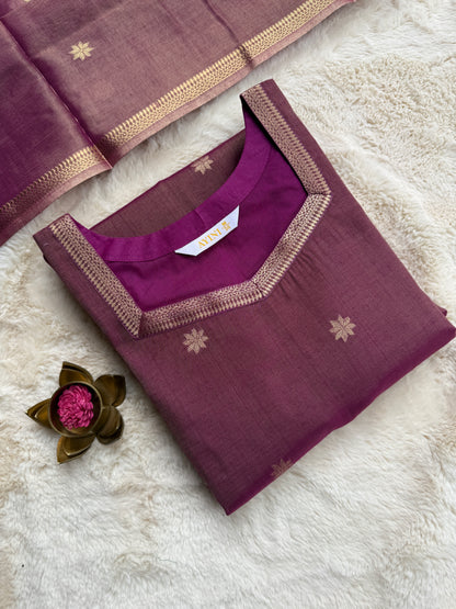 Purple Tissue Silk 2 pcs Set