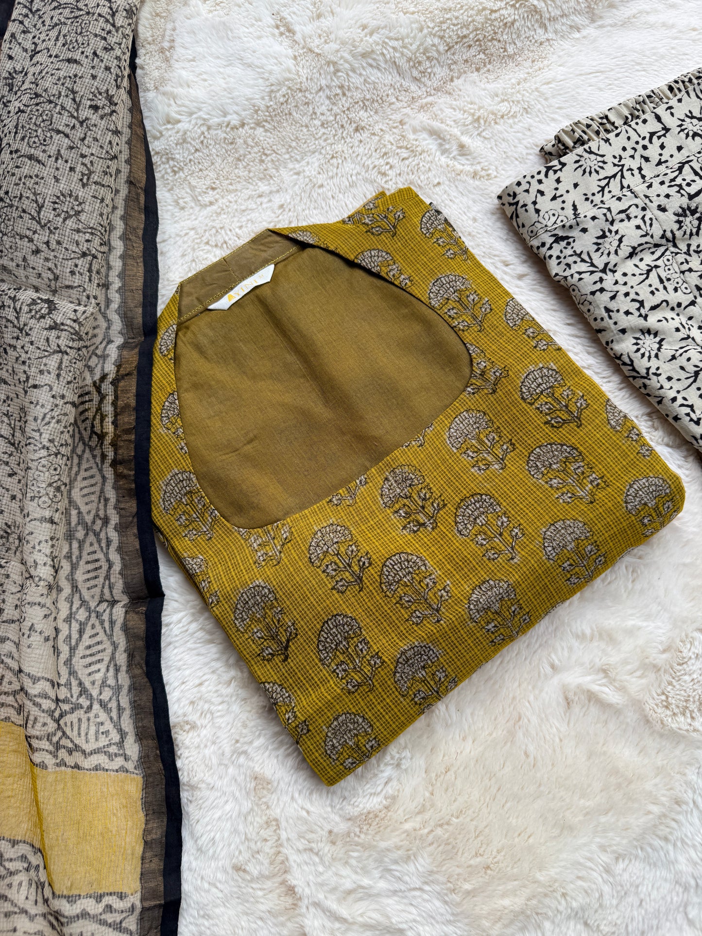 Mustard yellow kota 3 pcs Set
