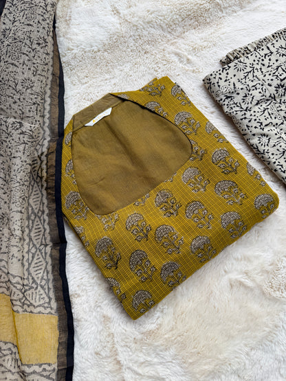 Mustard yellow kota 3 pcs Set