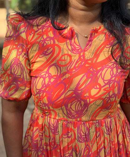 Fanta Orange Georgette Maxi