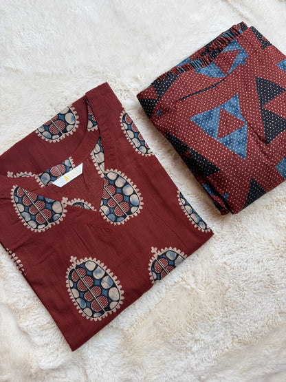 Maroon Printed Co-ord Sets